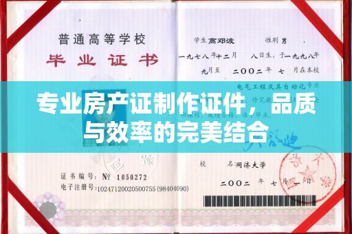 泸水专业房产证制作证件，品质与效率的完美结合
